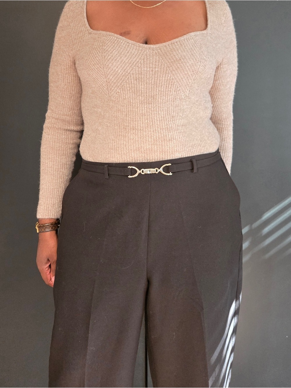 mango | belted cropped culotte trousers | trending | plus size | black | us 18